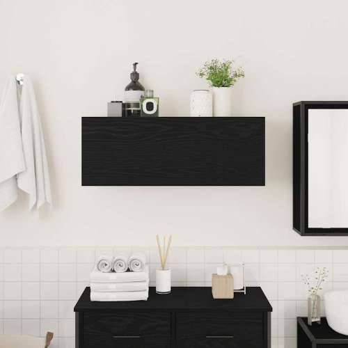Kupaonski zidni ormarić crni 80x25x30 cm izrađeno drvo - Crna 80 x 25 x 30 cm 1 Cijena