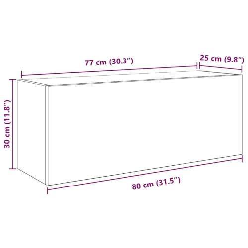 Kupaonski zidni ormarić crni 80x25x30 cm izrađeno drvo - Crna 80 x 25 x 30 cm 1 Cijena