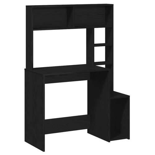 Radni stol s policama crni 100x45x140 cm konstruirano drvo - Crna Cijena