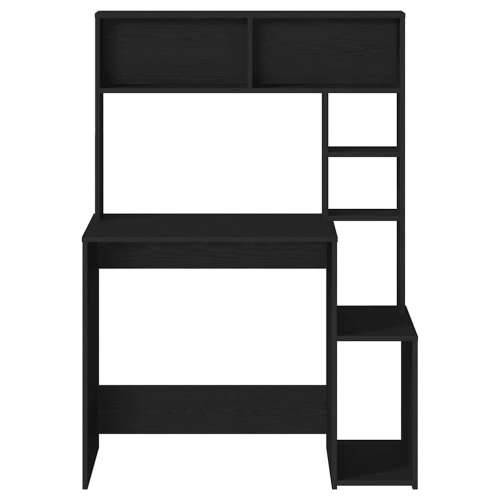 Radni stol s policama crni 100x45x140 cm konstruirano drvo - Crna Cijena