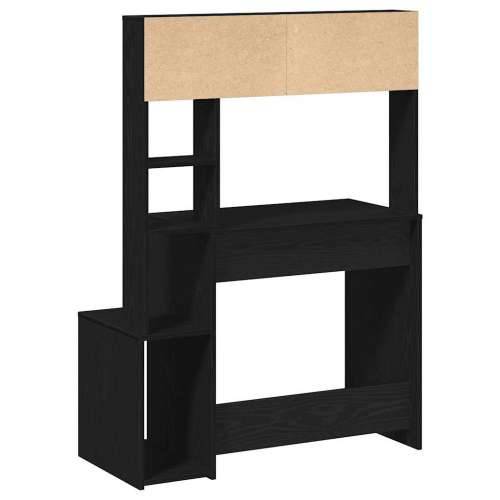Radni stol s policama crni 100x45x140 cm konstruirano drvo - Crna Cijena