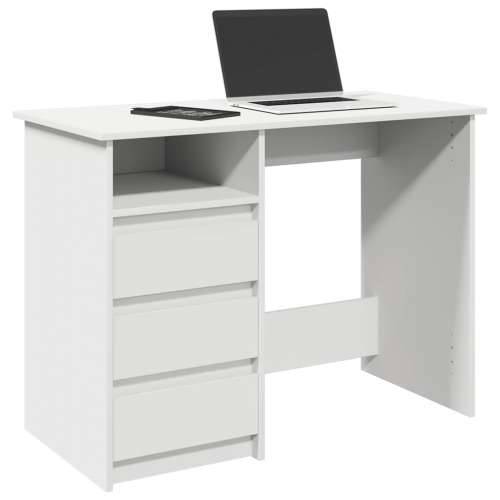Radni stol bijeli 102 x 50 x 75 cm od konstruiranog drva - Bijela Cijena