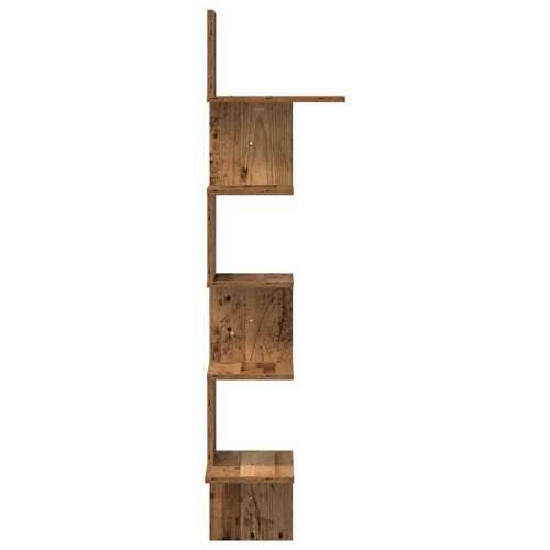 Kutna zidna polica boja drva 32x32x127,5 cm konstruirano drvo - Staro drvo 32 x 32 x 127.5 cm 1 Cijena