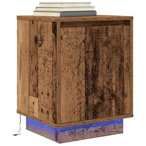 Noćni ormarić s LED svjetlima boja drva 38x34x50 cm - Staro drvo 1 Cijena