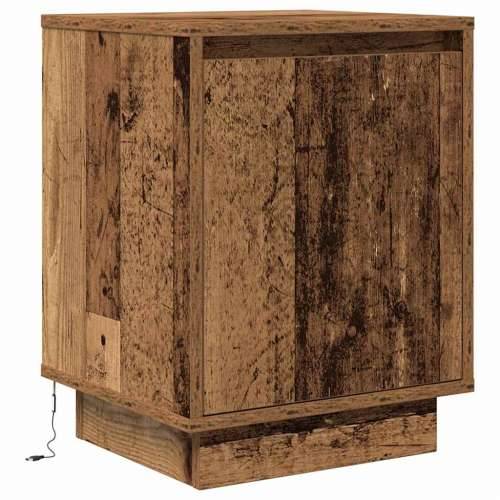 Noćni ormarić s LED svjetlima boja drva 38x34x50 cm - Staro drvo 1 Cijena