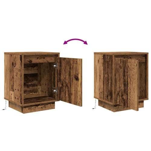 Noćni ormarić s LED svjetlima boja drva 38x34x50 cm - Staro drvo 1 Cijena