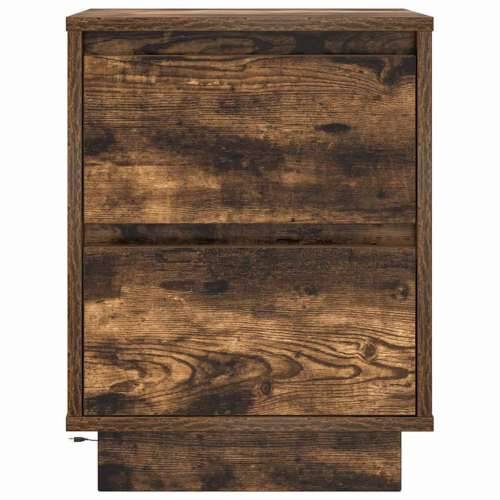 Noćni ormarić s LED svjetlima boja dimljenog hrasta 38x34x50 cm - Dimljeni hrast 1 50 cm Cijena