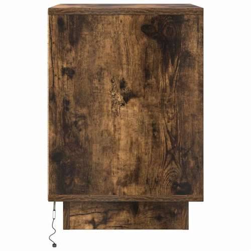 Noćni ormarić s LED svjetlima boja dimljenog hrasta 38x34x50 cm - Dimljeni hrast 1 50 cm Cijena