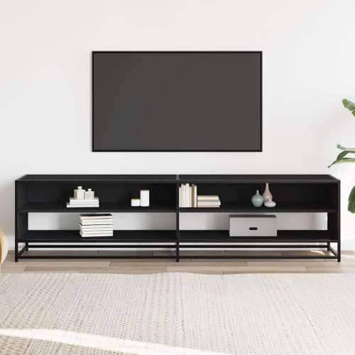 TV ormarić crni 180,5x40x46 cm izrađeno drvo - Crna 1 180.5 cm Cijena