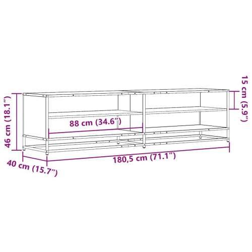 TV ormarić crni 180,5x40x46 cm izrađeno drvo - Crna 1 180.5 cm Cijena