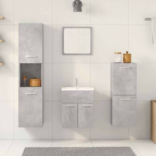 4-dijelni set kupaonskog namještaja siva boja betona drveni - Beton siva 41 x 38.5 x 46 cm 1 Cijena