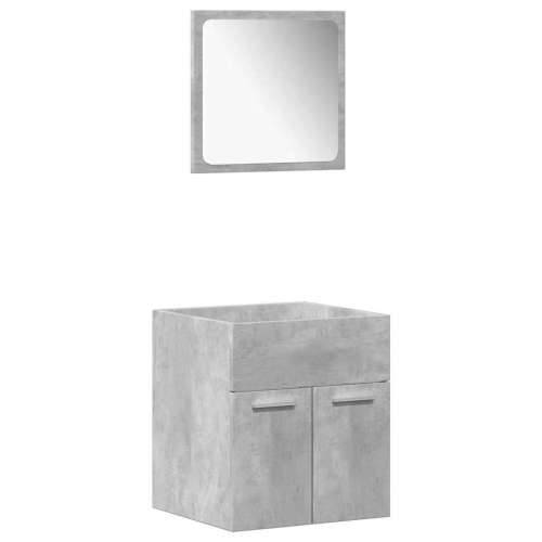 4-dijelni set kupaonskog namještaja siva boja betona drveni - Beton siva 41 x 38.5 x 46 cm 1 Cijena
