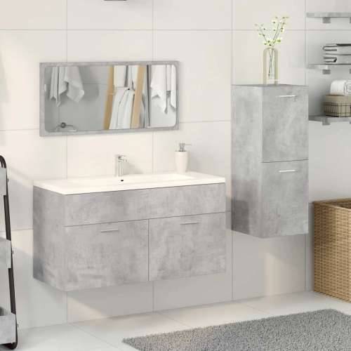 3-dijelni set kupaonskog namještaja siva boja betona drveni - Beton siva 90 x 38.5 x 46 cm 1 Cijena