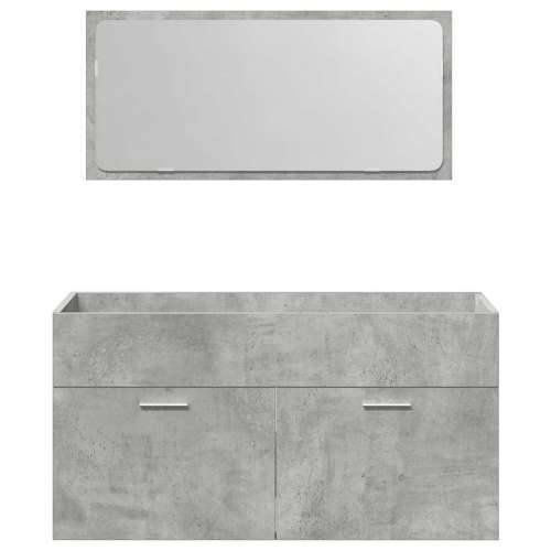 3-dijelni set kupaonskog namještaja siva boja betona drveni - Beton siva 90 x 38.5 x 46 cm 1 Cijena