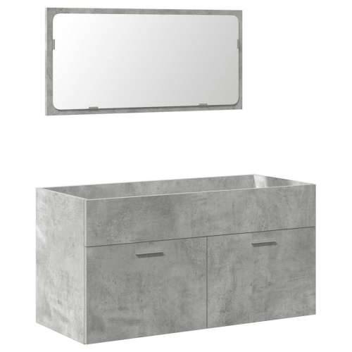 3-dijelni set kupaonskog namještaja siva boja betona drveni - Beton siva 90 x 38.5 x 46 cm 1 Cijena
