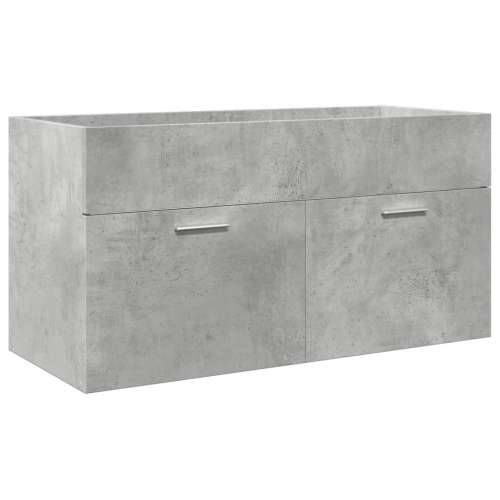 5-dijelni set kupaonskog namještaja siva boja betona drveni - Beton siva 90 x 38.5 x 46 cm + 30 x 30 x 130 cm 1 Cijena