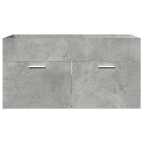 5-dijelni set kupaonskog namještaja siva boja betona drveni - Beton siva 90 x 38.5 x 46 cm + 30 x 30 x 130 cm 1 Cijena