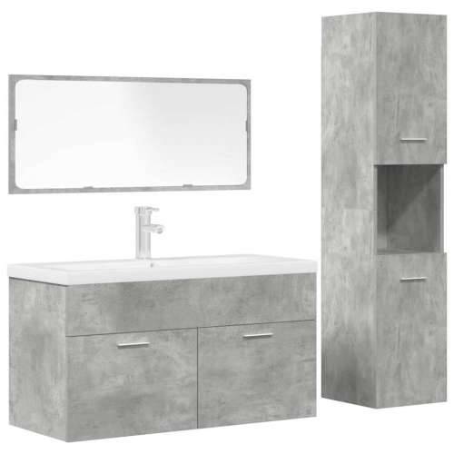 4-dijelni set kupaonskog namještaja siva boja betona drveni - Beton siva 90 x 38.5 x 46 cm 1 Cijena