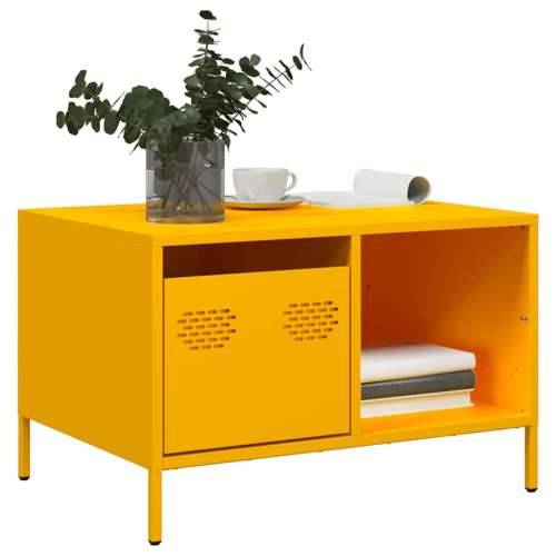Stolić za kavu boje senfa 68,5x50x43,5 cm hladno valjani čelik - Žuta 1 Cijena