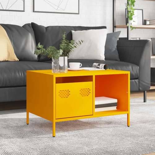 Stolić za kavu boje senfa 68,5x50x43,5 cm hladno valjani čelik - Žuta 1 Cijena