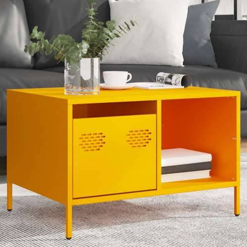 Stolić za kavu boje senfa 68,5x50x43,5 cm hladno valjani čelik - Žuta 1 Cijena