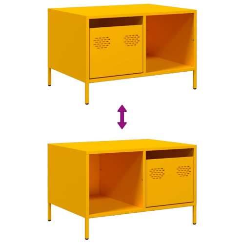 Stolić za kavu boje senfa 68,5x50x43,5 cm hladno valjani čelik - Žuta 1 Cijena