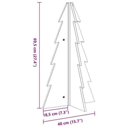 Drveno ukrasno božićno drvce bijelo 69,5 cm od masivne borovine - Bijela 69.5 cm 1 Cijena