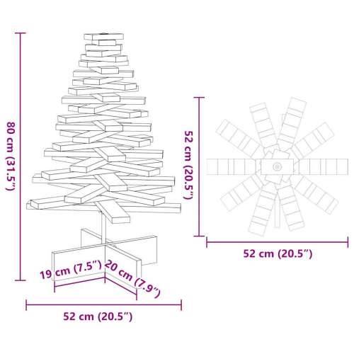 Drveno ukrasno božićno drvce bijelo 80 cm od masivne borovine - Bijela 80 cm 1 Cijena