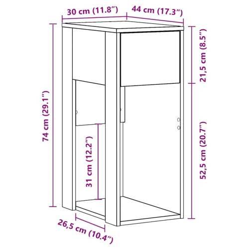 Tower stalak za računalo s ladicom crni 30x44x74 cm - Crna Cijena