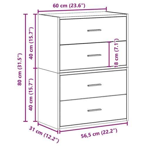 Ormari s 2 ladice 2 kom bijeli 60x31x40 cm konstruirano drvo - Bijela 2 Cijena
