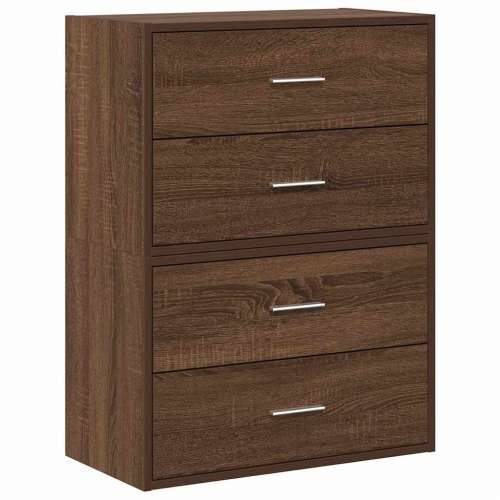 Ormari s 2 ladice 2 kom boja hrast 60x31x40cm konstruirano drvo - Smeđi hrast 2 Cijena