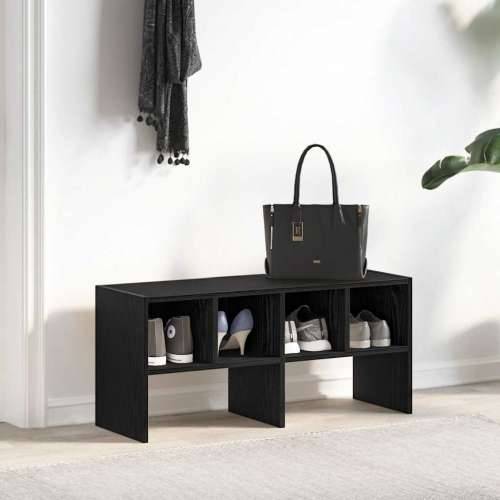 Stalak za cipele koji se može složiti crni hrast 89,5x30x40 cm - Crna 1 Cijena