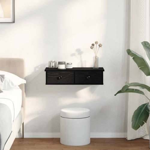 Zidna polica s ladicama crna 60x28x15 cm izrađeno drvo - Crna 60 x 25 x 15 cm 1 Cijena