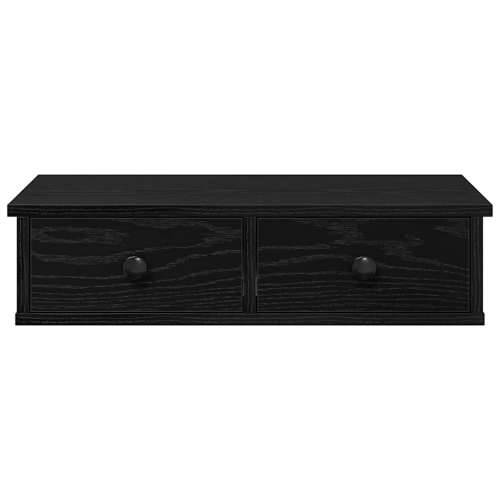 Zidna polica s ladicama crna 60x28x15 cm izrađeno drvo - Crna 60 x 25 x 15 cm 1 Cijena