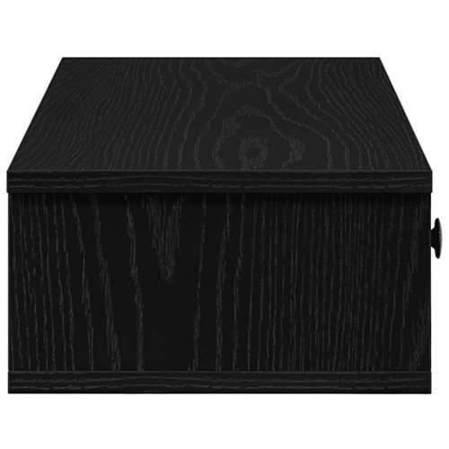 Zidna polica s ladicama crna 60x28x15 cm izrađeno drvo - Crna 60 x 25 x 15 cm 1 Cijena