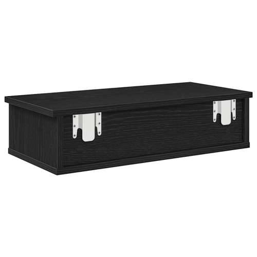 Zidna polica s ladicama crna 60x28x15 cm izrađeno drvo - Crna 60 x 25 x 15 cm 1 Cijena