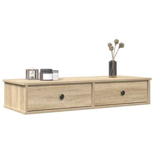 Zidna polica s ladicama sonoma hrast izrađeno drvo - sonoma hrast 100 x 34 x 19 cm 1 Cijena