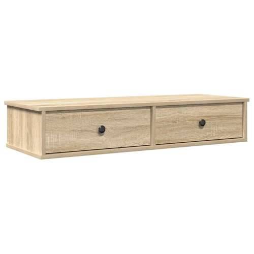 Zidna polica s ladicama sonoma hrast izrađeno drvo - sonoma hrast 100 x 34 x 19 cm 1 Cijena