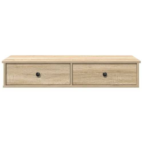 Zidna polica s ladicama sonoma hrast izrađeno drvo - sonoma hrast 100 x 34 x 19 cm 1 Cijena