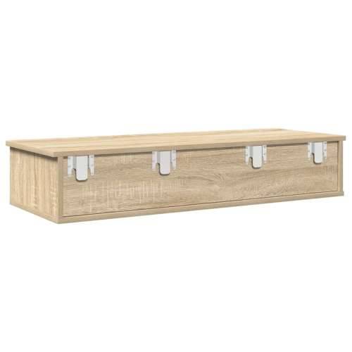 Zidna polica s ladicama sonoma hrast izrađeno drvo - sonoma hrast 100 x 34 x 19 cm 1 Cijena