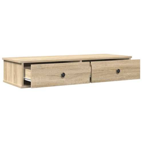 Zidna polica s ladicama sonoma hrast izrađeno drvo - sonoma hrast 100 x 34 x 19 cm 1 Cijena