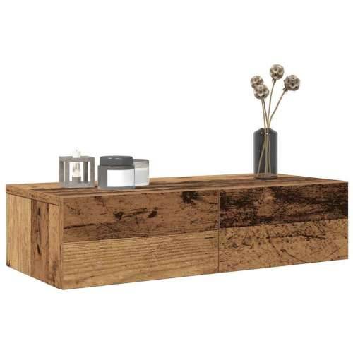 Zidna polica s ladicama staro drvo konstruirano drvo - Staro drvo 60 x 26.5 x 15 cm 1 Cijena