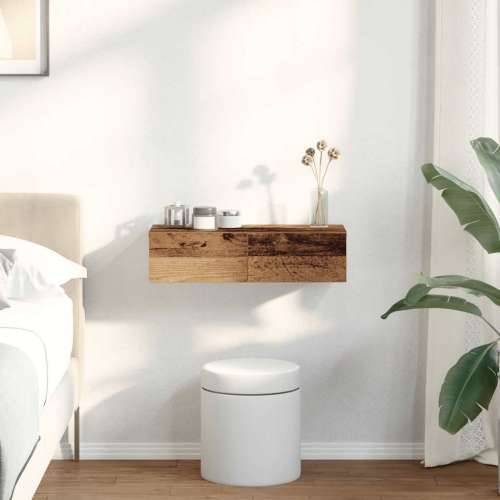 Zidna polica s ladicama staro drvo konstruirano drvo - Staro drvo 60 x 26.5 x 15 cm 1 Cijena