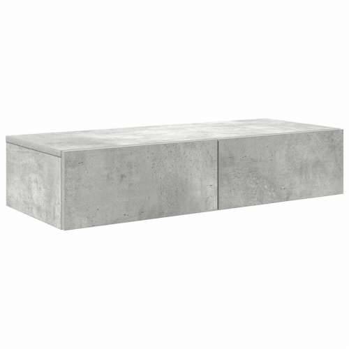 Zidna polica s ladicama beton siva 80x33x17cm konstruirano drvo - Beton siva 80 x 33 x 17 cm 1 Cijena