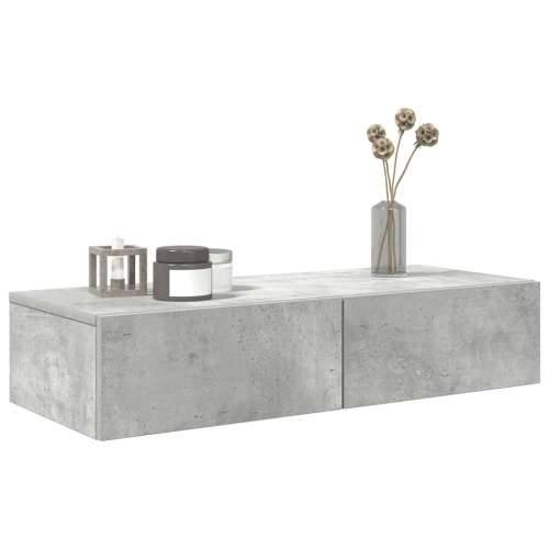 Zidna polica s ladicama beton siva 80x33x17cm konstruirano drvo - Beton siva 80 x 33 x 17 cm 1 Cijena