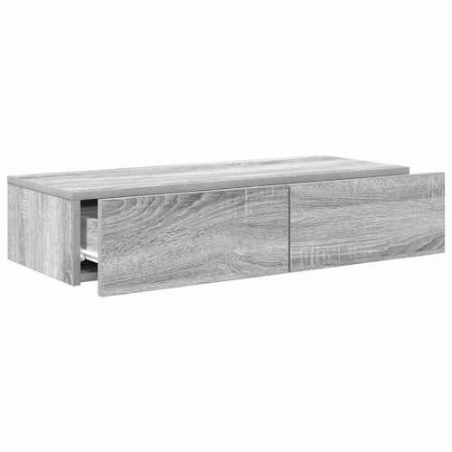 Zidna polica s ladicama siva sonoma konstruirano drvo - Sivi hrast sonoma 80 x 33 x 17 cm 1 Cijena