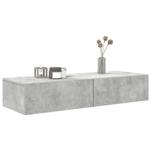 Zidna polica s ladicama beton siva konstruirano drvo - Beton siva 100 x 36 x 19 cm 1 Cijena