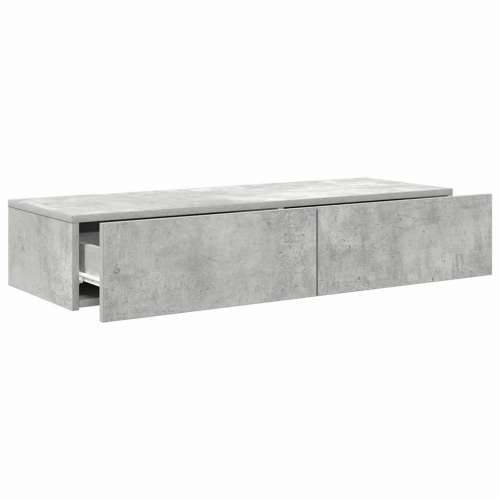 Zidna polica s ladicama beton siva konstruirano drvo - Beton siva 100 x 36 x 19 cm 1 Cijena