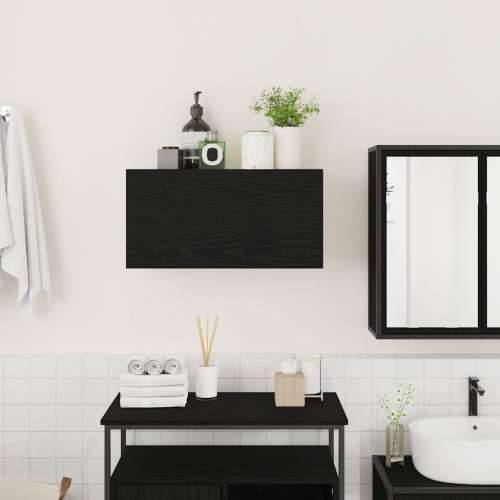 Kupaonski zidni ormarić crni 60x25x30 cm izrađeno drvo - Crna 60 x 25 x 30 cm 1 Cijena