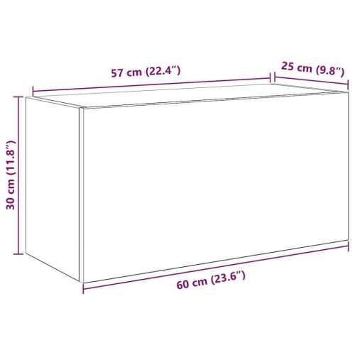 Kupaonski zidni ormarić crni 60x25x30 cm izrađeno drvo - Crna 60 x 25 x 30 cm 1 Cijena